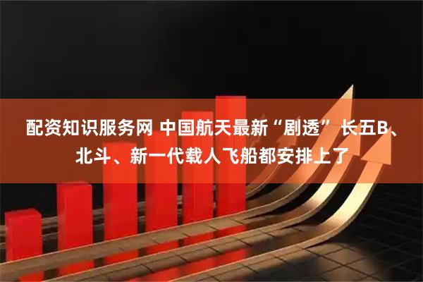 配资知识服务网 中国航天最新“剧透” 长五B、北斗、新一代载人飞船都安排上了